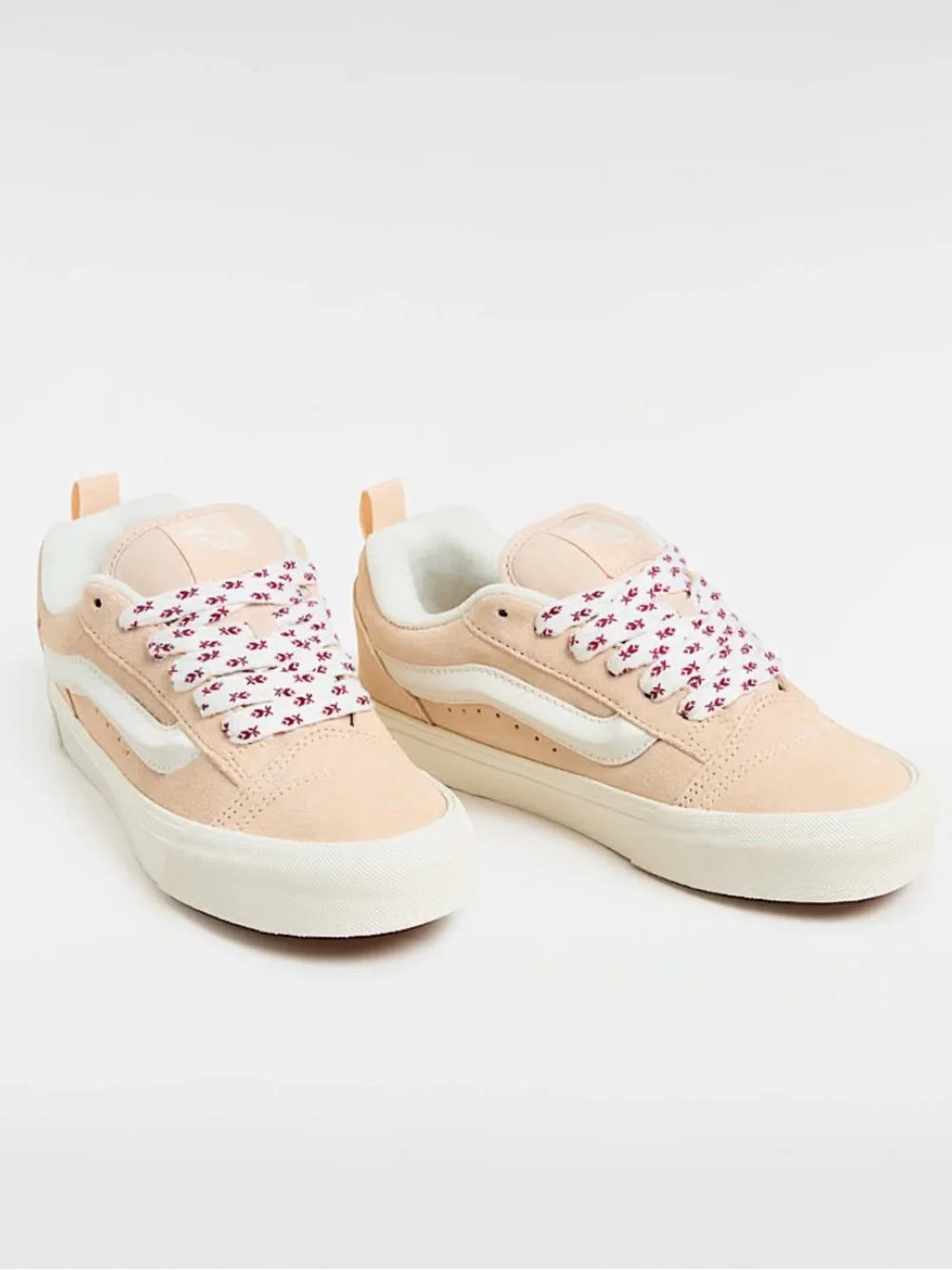 Vans Knu‎ Skool Pink 9.5 Womens Chunky Sneakers NEW Floral Cream